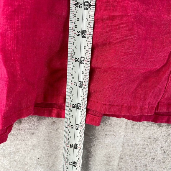 Chicos Tunic Shirt Top Womens 3X Pink Linen V Neck 3/4 Sleeve Babydoll Peplum 3X - Picture 9 of 12